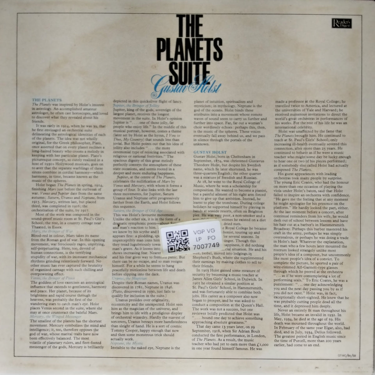 Gustav Holst - The Planets Suite (Vinyl)
