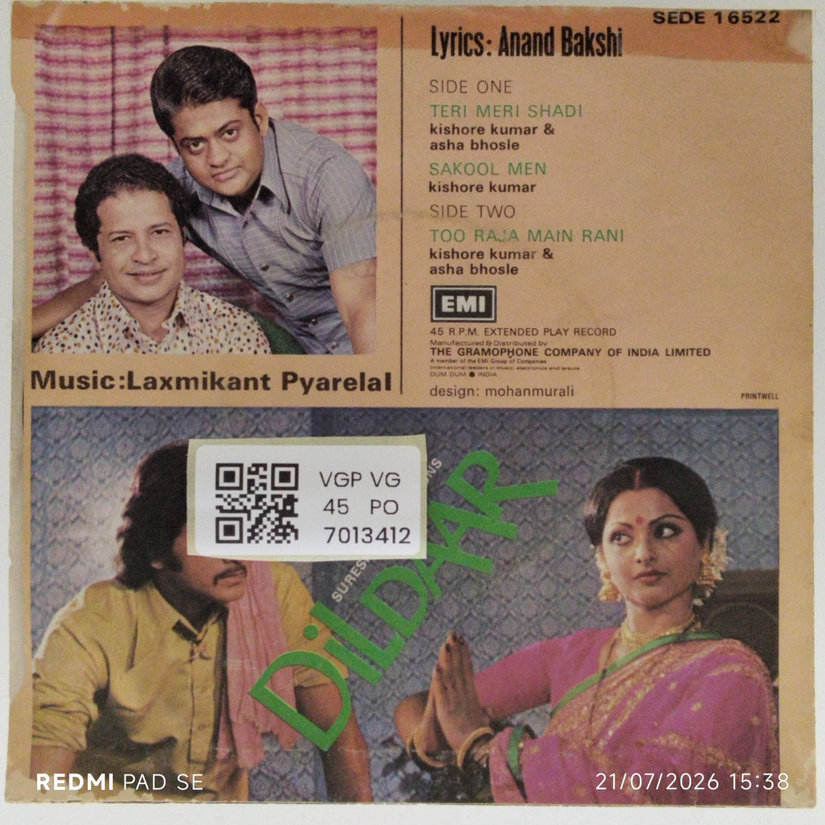 Laxmikant Pyarelal - Dildaar (45-RPM)