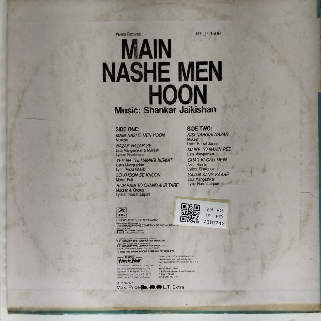 Shankar Jaikishan - Main Nashe Men Hoon (Vinyl)