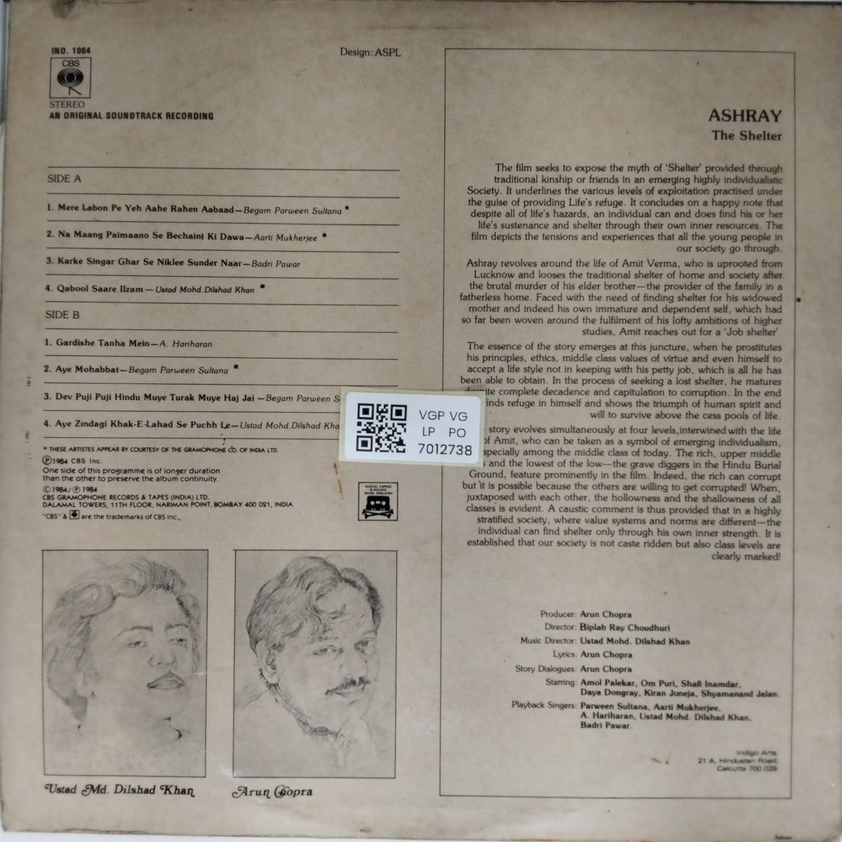 Dilshad Khan - Ashray The Shelter (Vinyl)