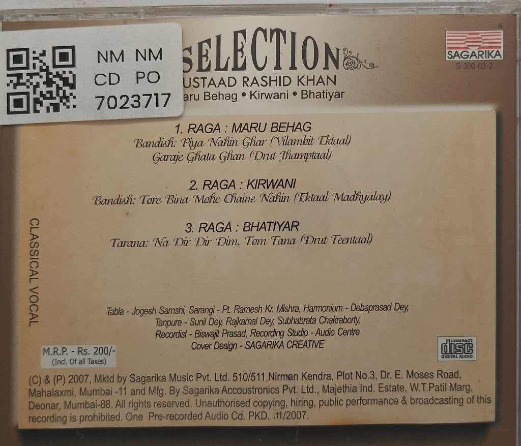 Ustaad Rashid Khan - Selection (CD)
