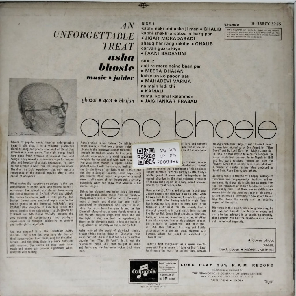 Asha Bhosle, Jaidev - An Unforgettable Treat (Vinyl)