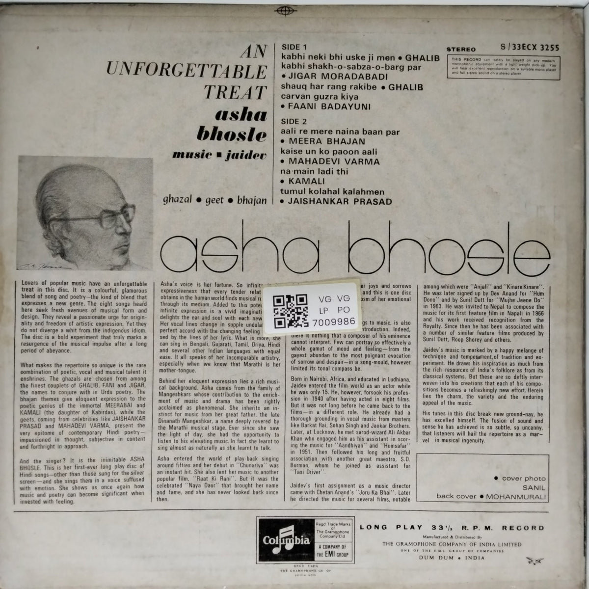 Asha Bhosle, Jaidev - An Unforgettable Treat (Vinyl)