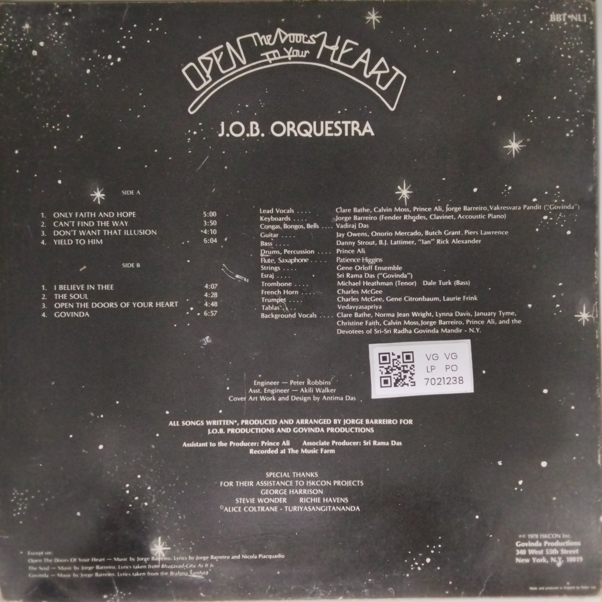 J.O.B. Orquestra - Open the Doors to Your Heart (Vinyl)