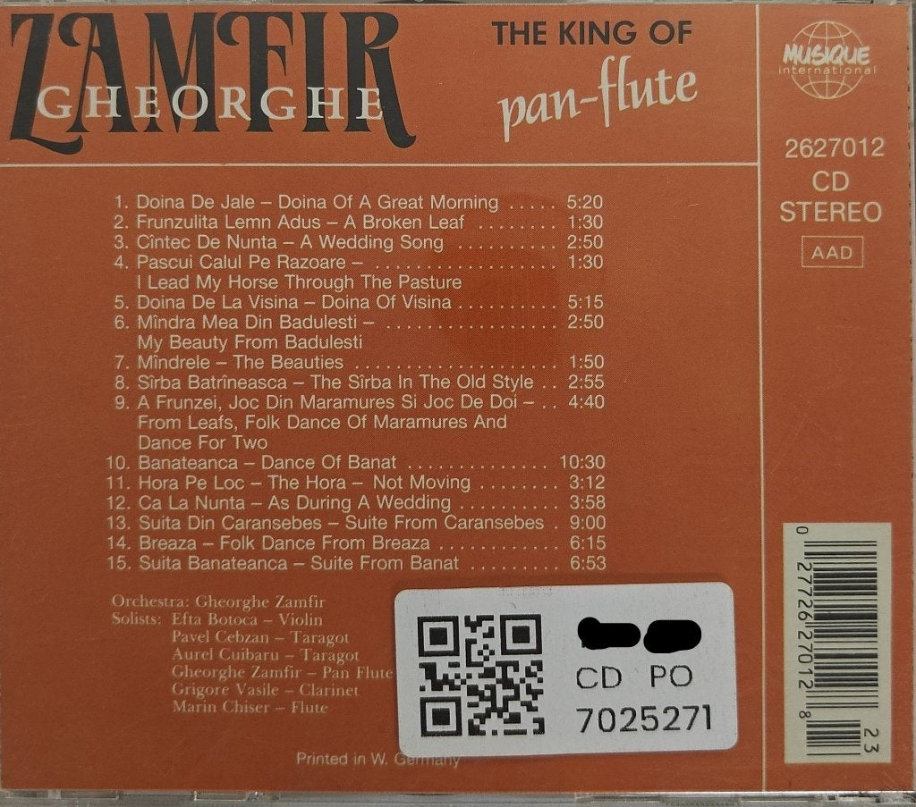 Gheorghe Zamfir - The King of Pan-Flute (CD)