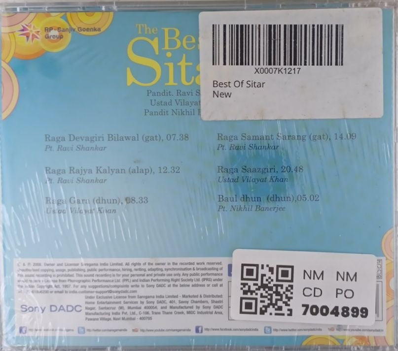 Pandit Ravi Shankar, Ustad Vilayat Khan, Pandit Nikhil Banerjee - The Best of Sitar (CD)