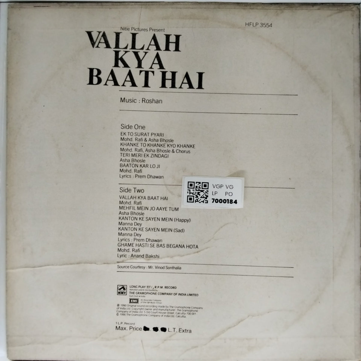 Roshan - VALLAH KYA BAAT HAI (Vinyl)