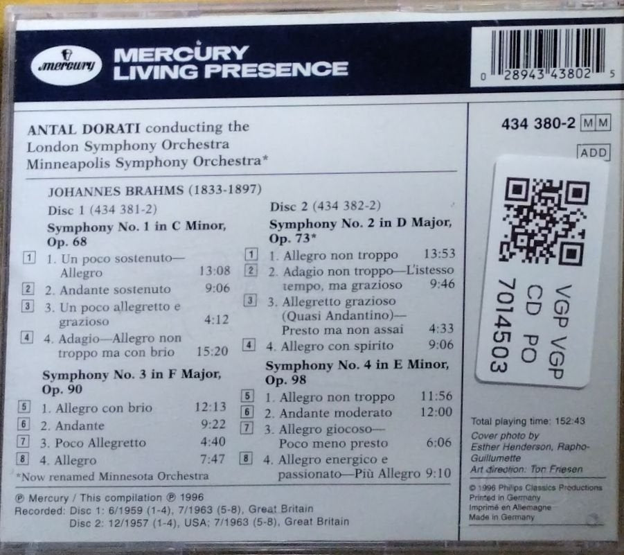 Antal Doráti - Brahms Symphonies 1, 2, 3, & 4 (CD) (2)