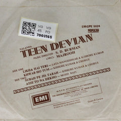 S. D. Burman - Teen Devian (45-RPM)
