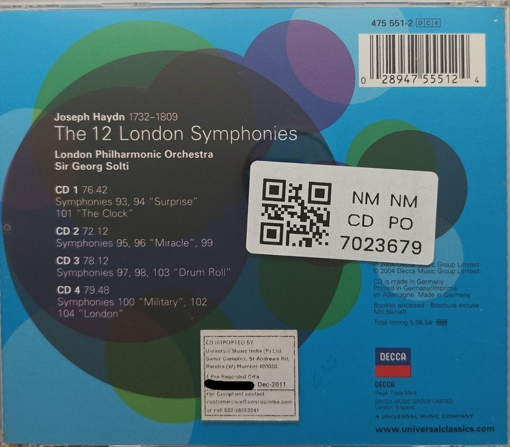 London Philharmonic Orchestra, Sir Georg Solti - The London Symphonies Nos. 93-104 (CD) (4)