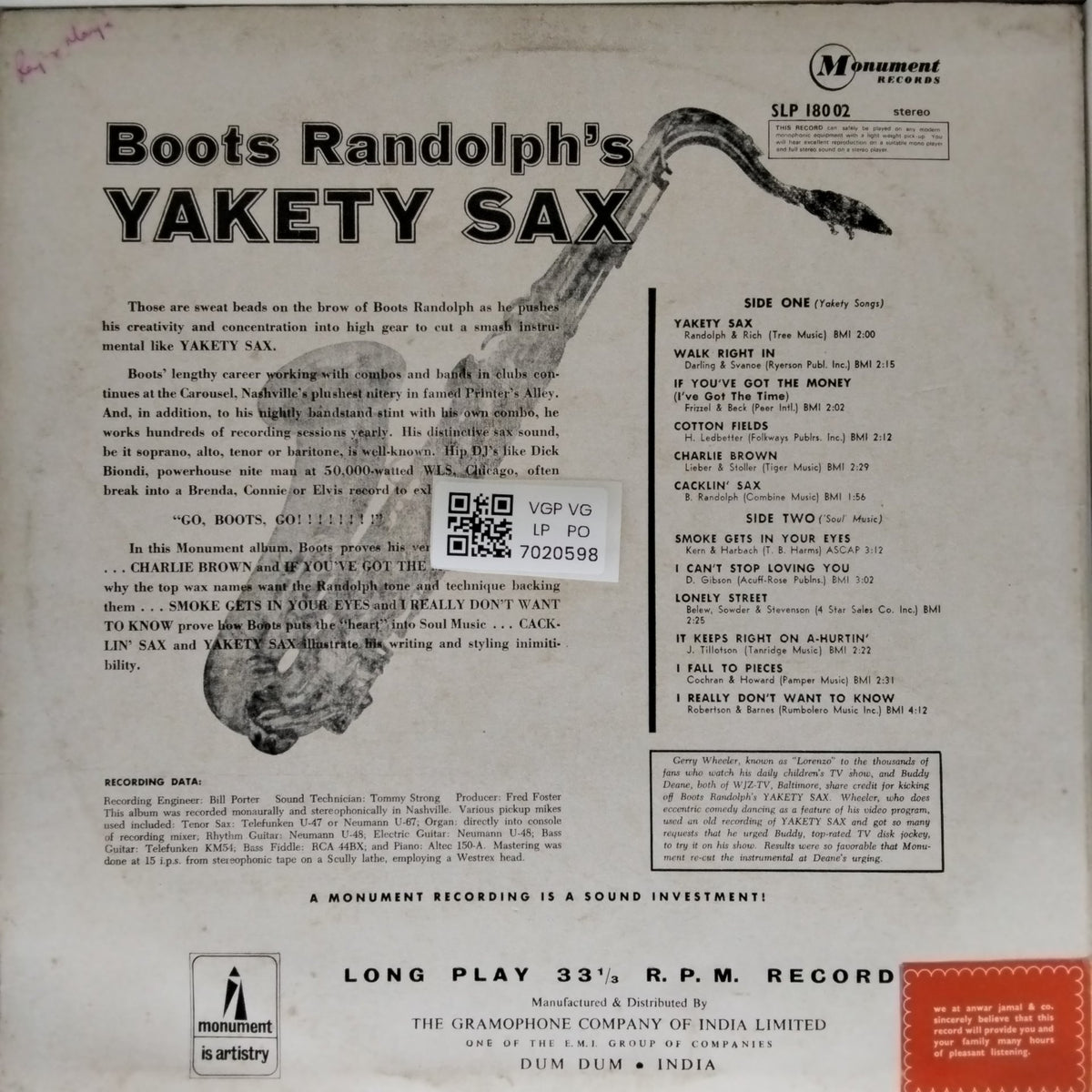 Boots Randolph - Yakety Sax (Vinyl)