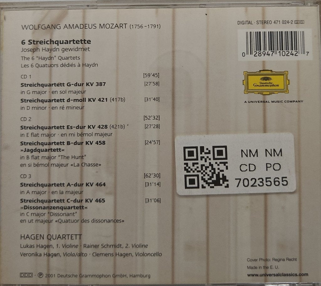 Hagen Quartett, Wolfgang Amadeus Mozart - Die »Haydn« Quartette (CD) (3)