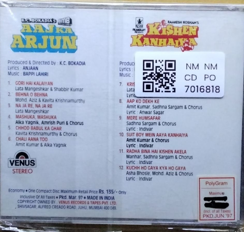 Bappi Lahiri, Rajesh Roshan - Aaj Ka Arjun / Kishen Kanhaiya (CD)
