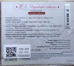 M. S. Gopalakrishnan - Violin Recital (CD)
