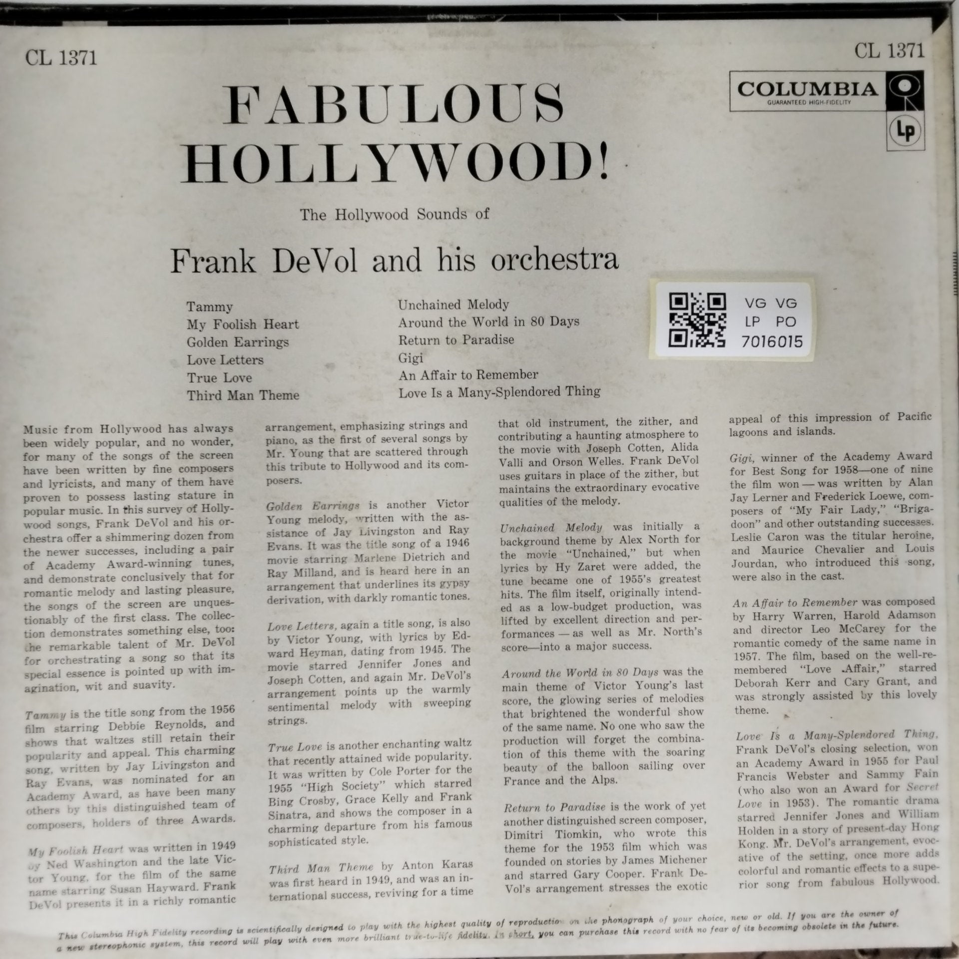 Frank DeVol and His Orchestra - Fabulous Hollywood! The Hollywood Sounds of Frank DeVol and His Orchestra (Vinyl)