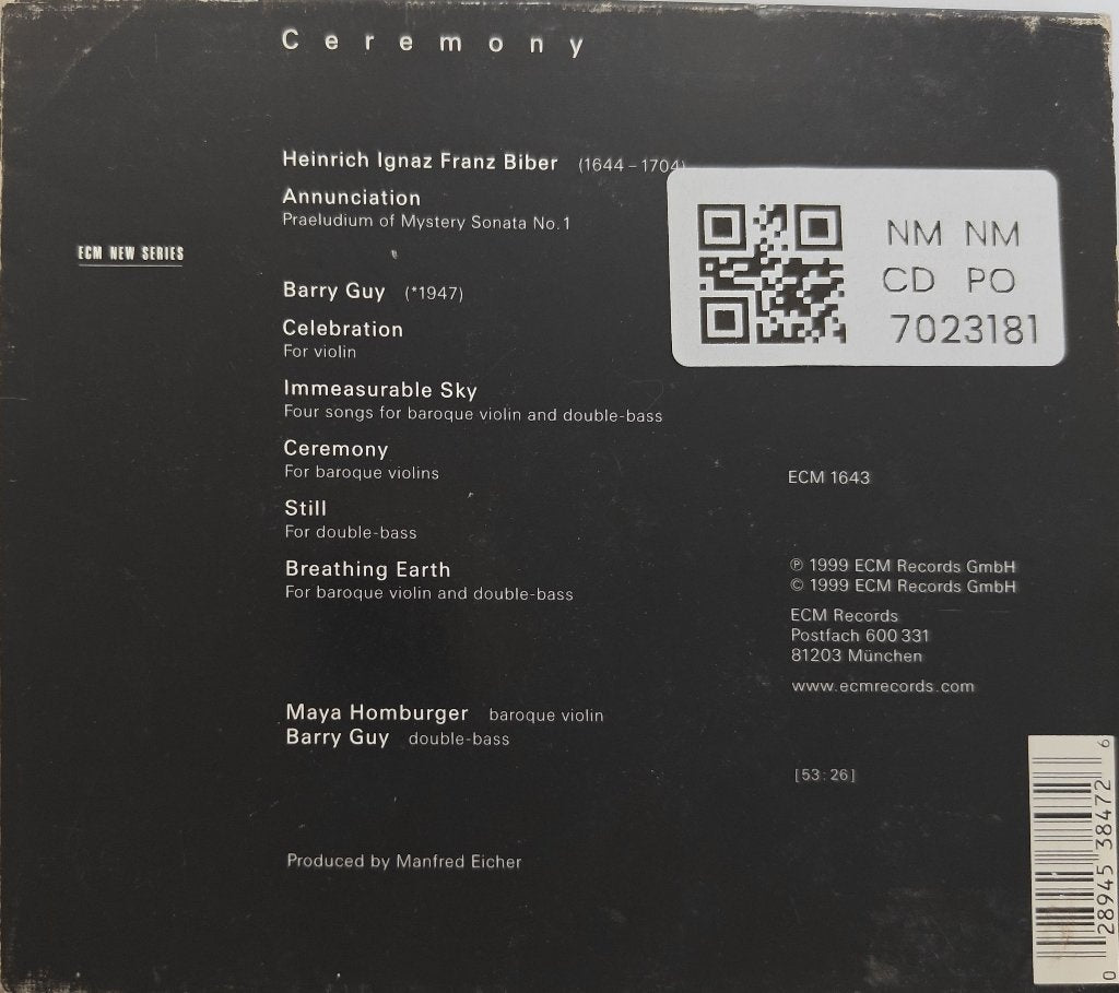 Maya Homburger, Barry Guy - Ceremony (CD)