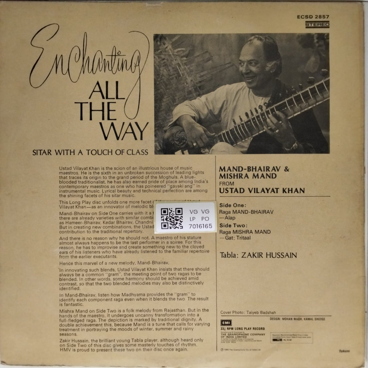 Ustad Vilayat Khan - Enchanting All The Way (Vinyl)