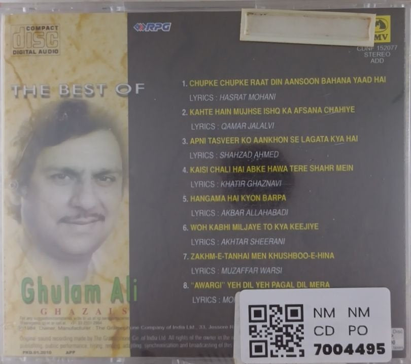 Ghulam Ali - The Best Of Ghulam Ali: Ghazals (CD)