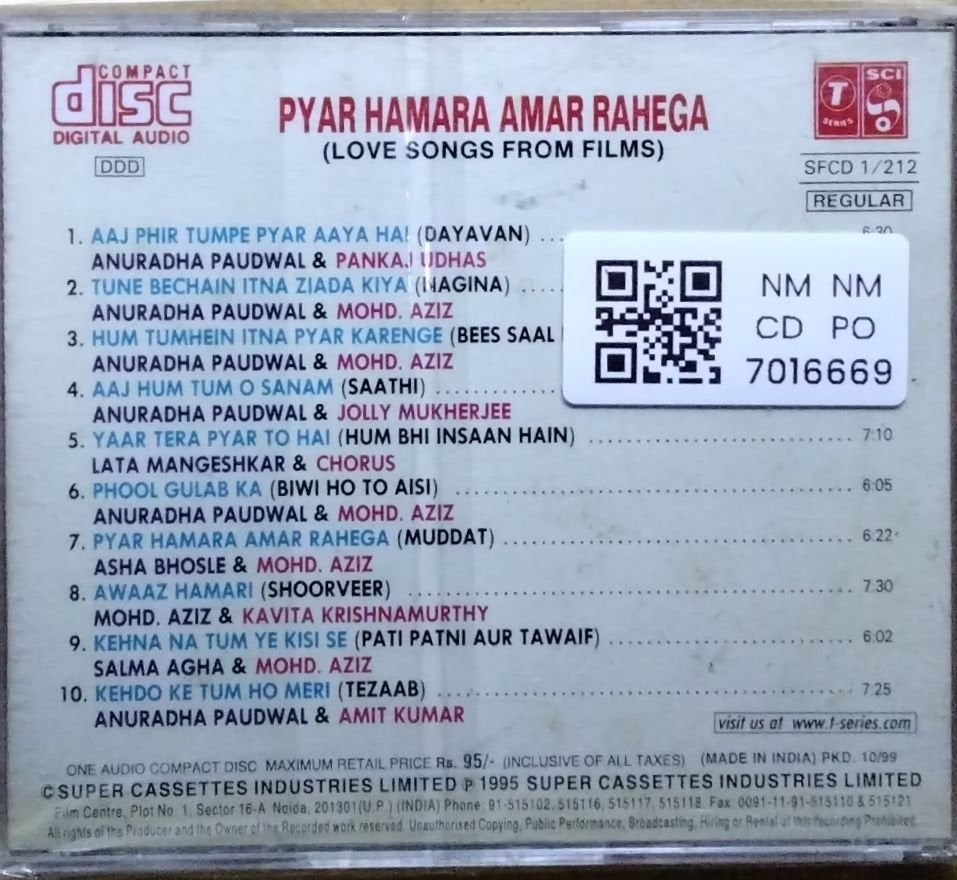 Anuradha Paudwal, Mohd. Aziz - Pyar Hamara Amar Rahega (CD)