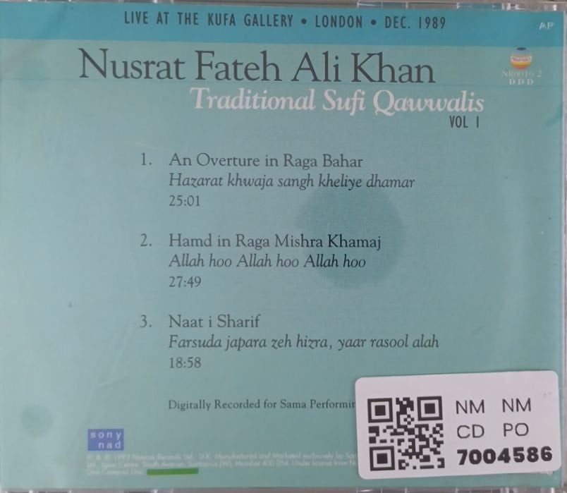 Nusrat Fateh Ali Khan - Traditional Sufi Qawwalis Vol I (CD)