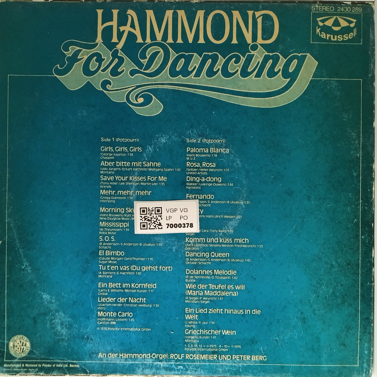 Rolf Rosemeier, Peter Berg - Hammond For Dancing (Vinyl)