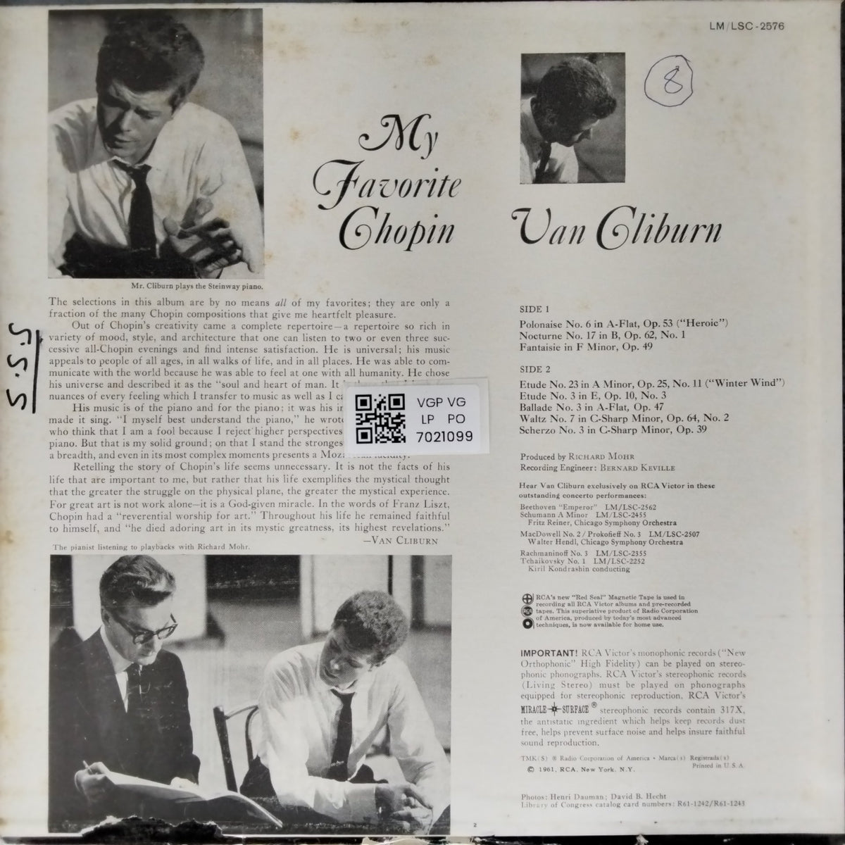 Van Cliburn - My Favorite Chopin (Vinyl)