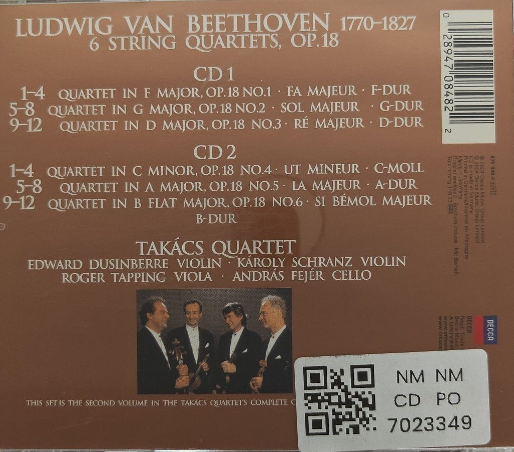 Takács Quartet - The Early String Quartets Op. 18 (CD) (2)