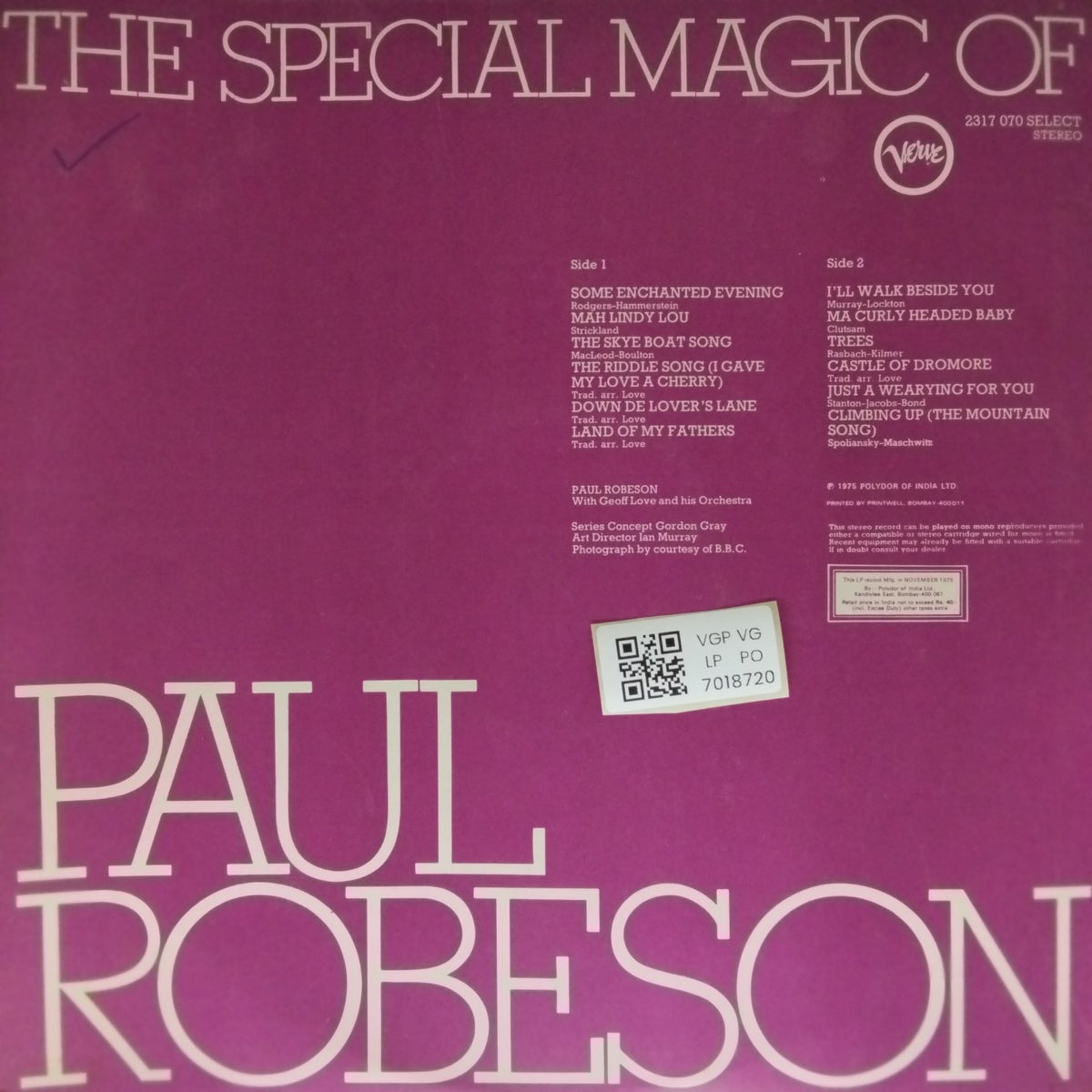 Paul Robeson - The Special Magic Of Paul Robeson (Vinyl)