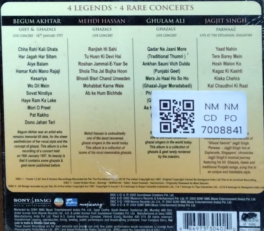 Jagjit Singh, Mehdi Hassan, Begum Akhtar, Ghulam Ali - Farmaaish (CD) (4)