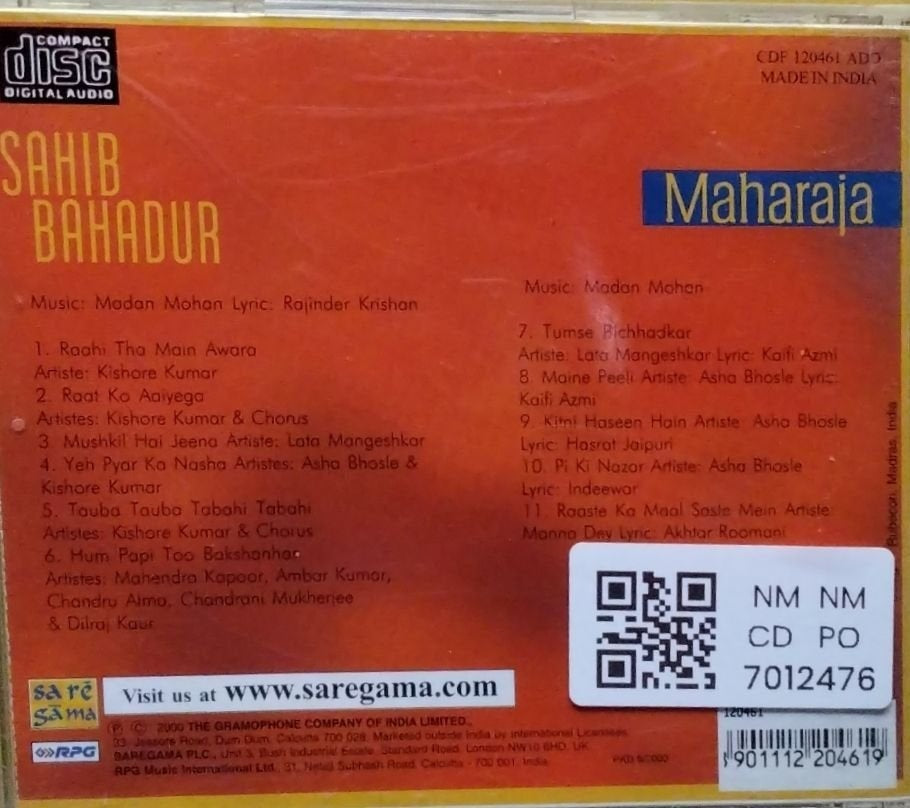 Madan Mohan - Sahib Bahadur / Maharaja (CD)