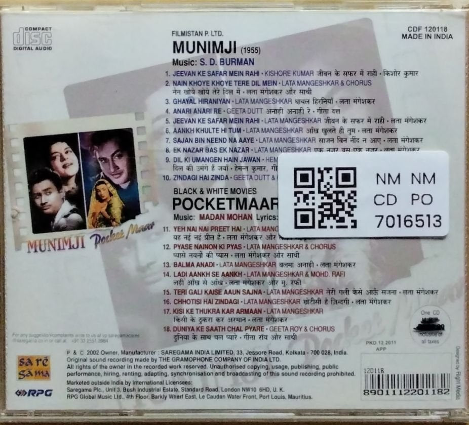 S. D. Burman, Madan Mohan - Munimji / Pocketmaar (CD)