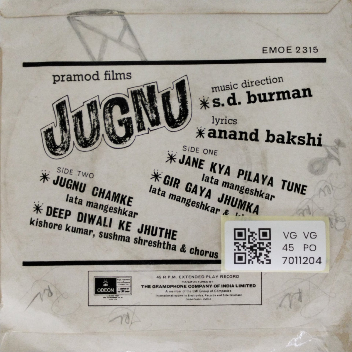 S.D. Burman - Jugnu (45-RPM)