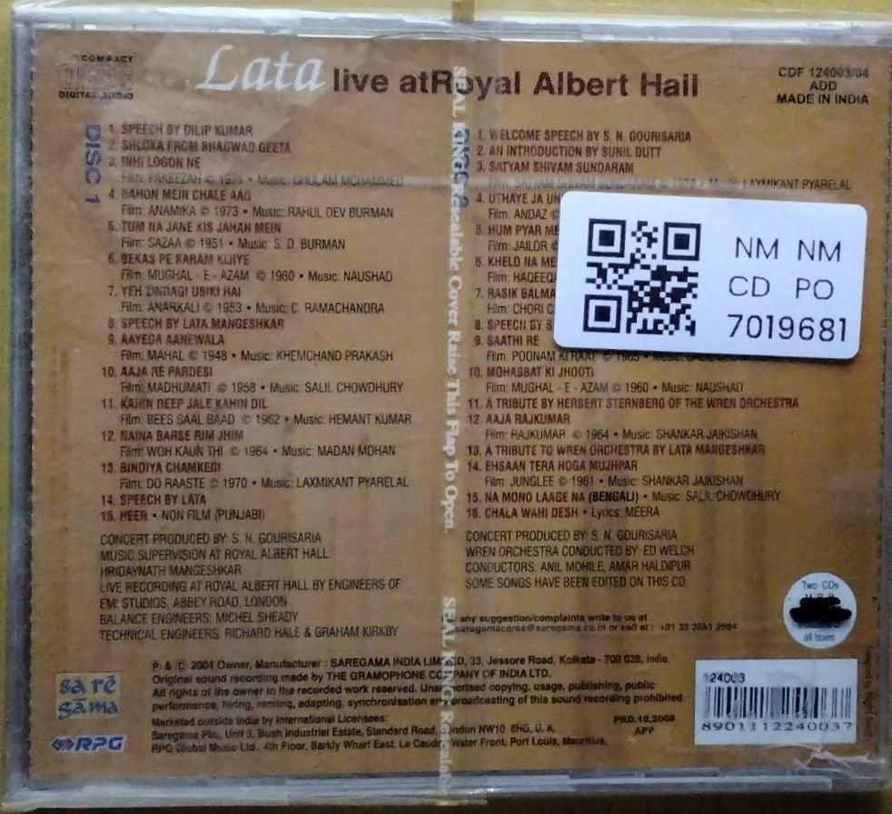 Lata - Live at Royal Albert Hall (CD) (2)