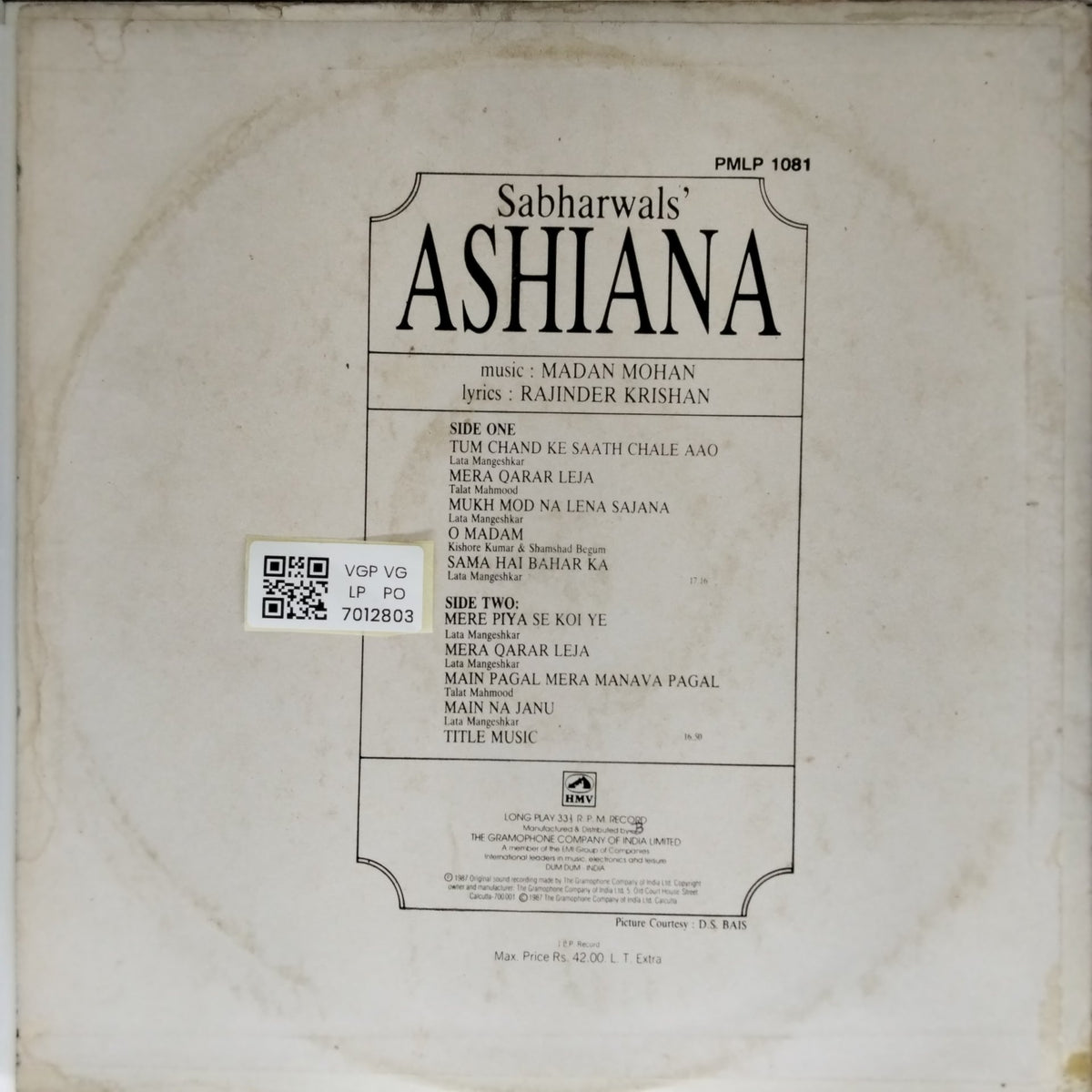 Madan Mohan - Ashiana (Vinyl)