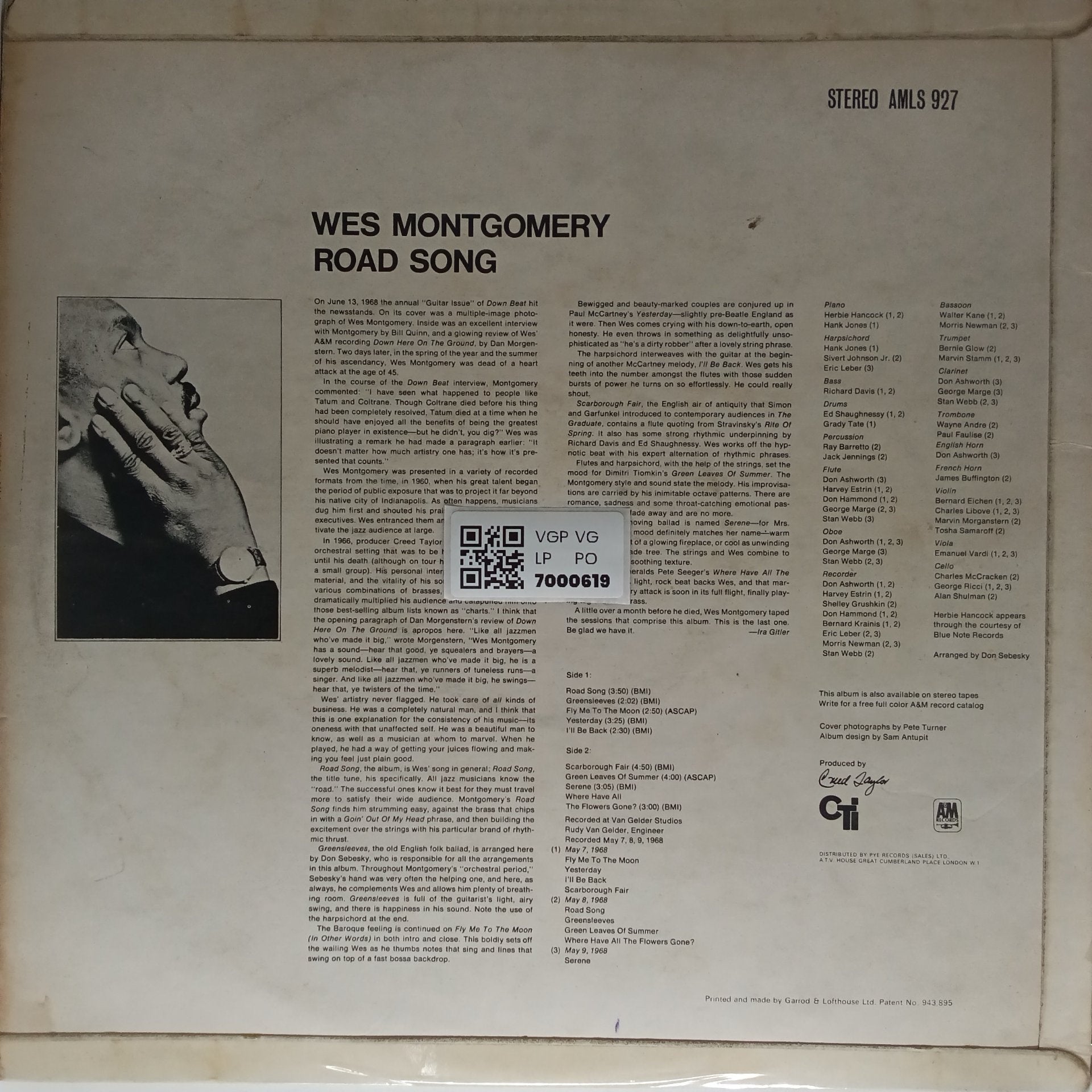 Wes Montgomery - Road Song (Vinyl)