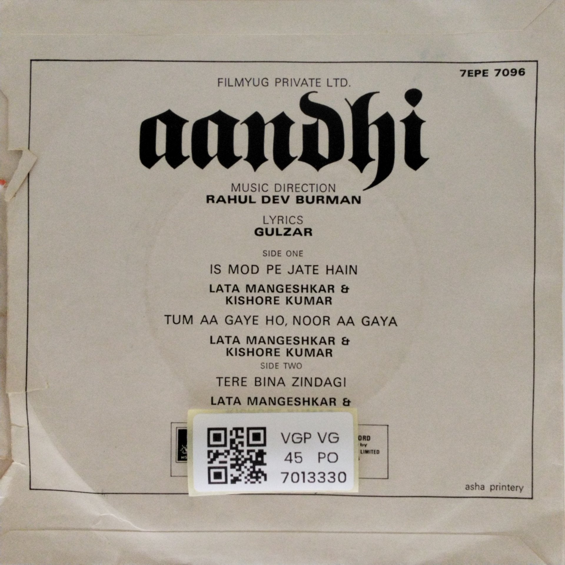 Rahul Dev Burman - Aandhi (45-RPM)