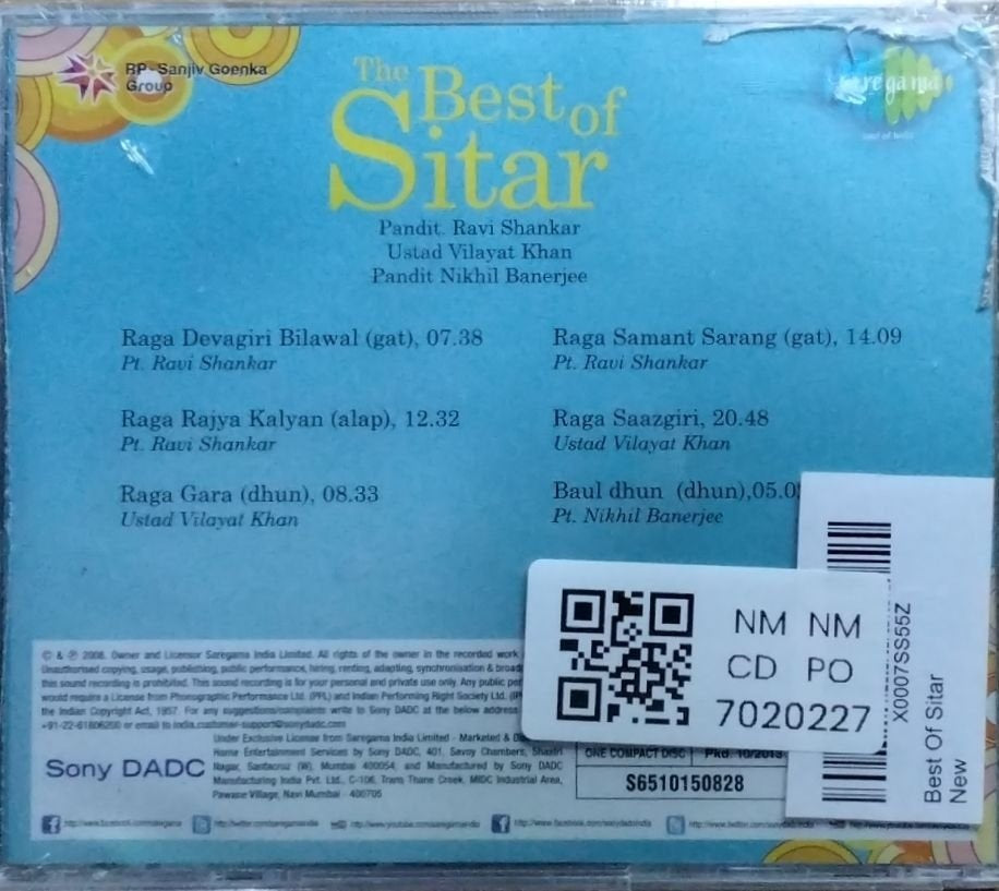 Pandit Ravi Shankar, Ustad Vilayat Khan, Pandit Nikhil Banerjee - The Best of Sitar (CD)