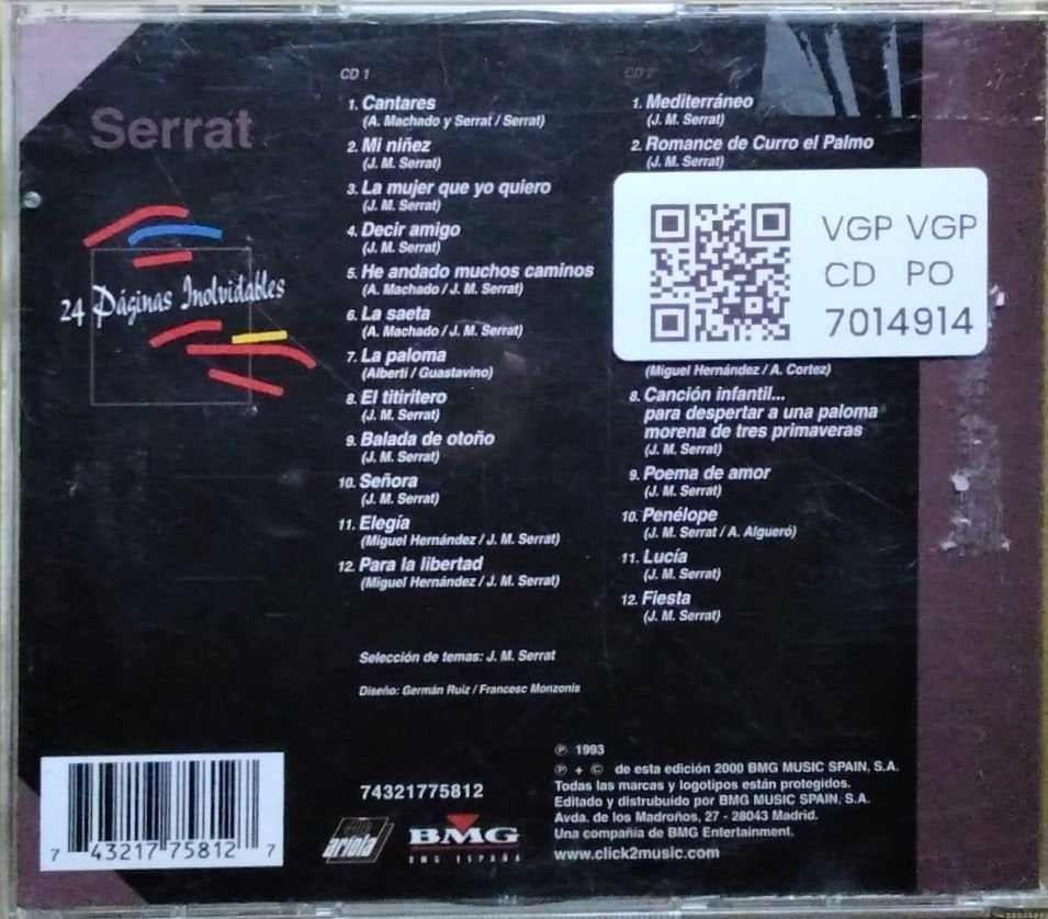 Serrat - 24 Páginas Inolvidables (CD)