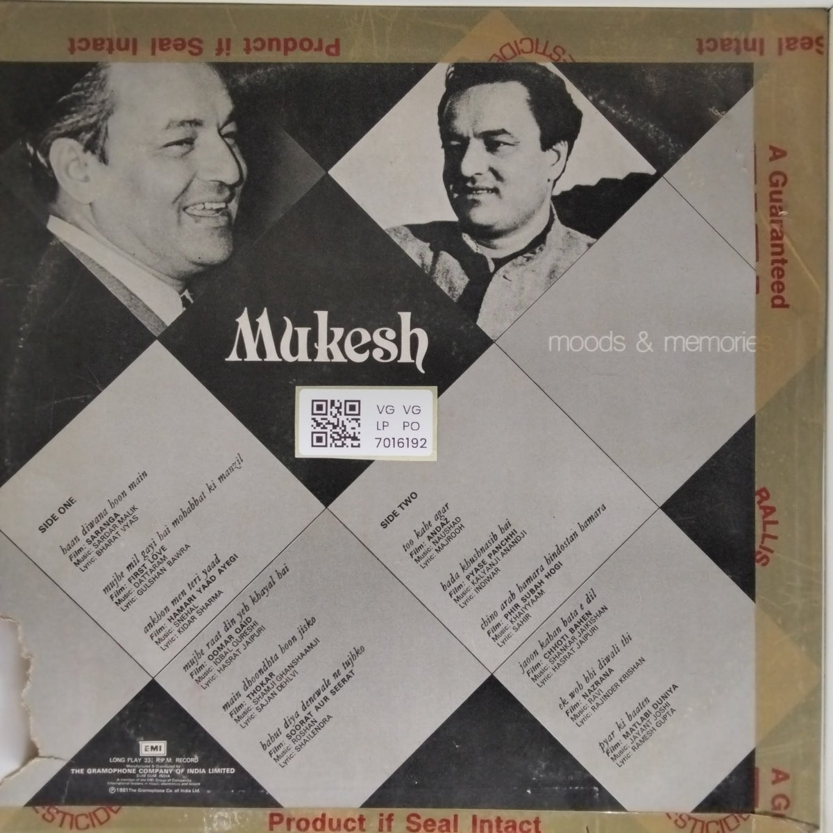 Mukesh - Moods & Memories (Vinyl)