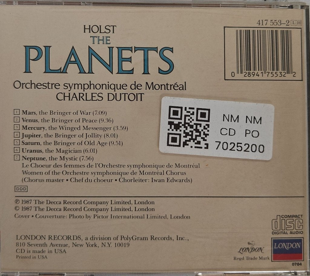 Orchestre symphonique de Montréal, Charles Dutoit - The Planets (CD)