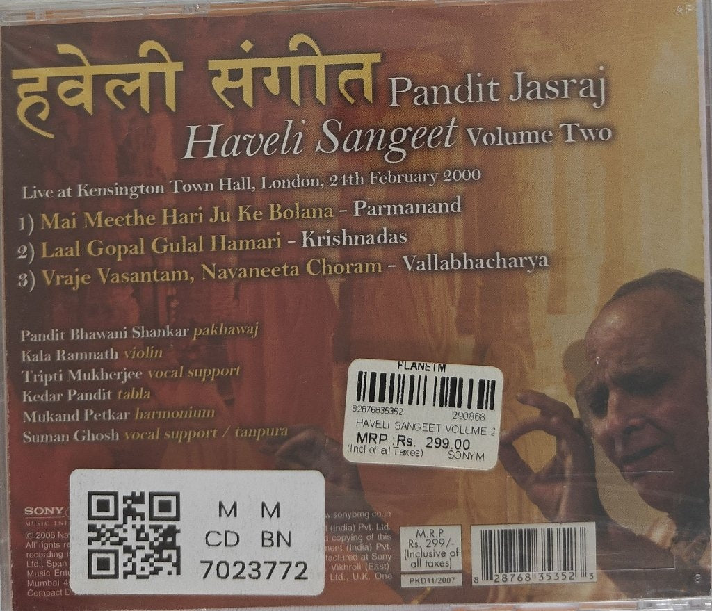 Pandit Jasraj - Haveli Sangeet Volume Two (CD)