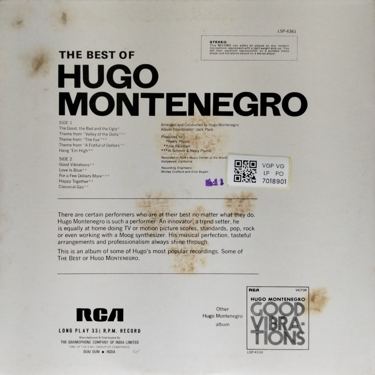 Hugo Montenegro - The Best of Hugo Montenegro (Vinyl)
