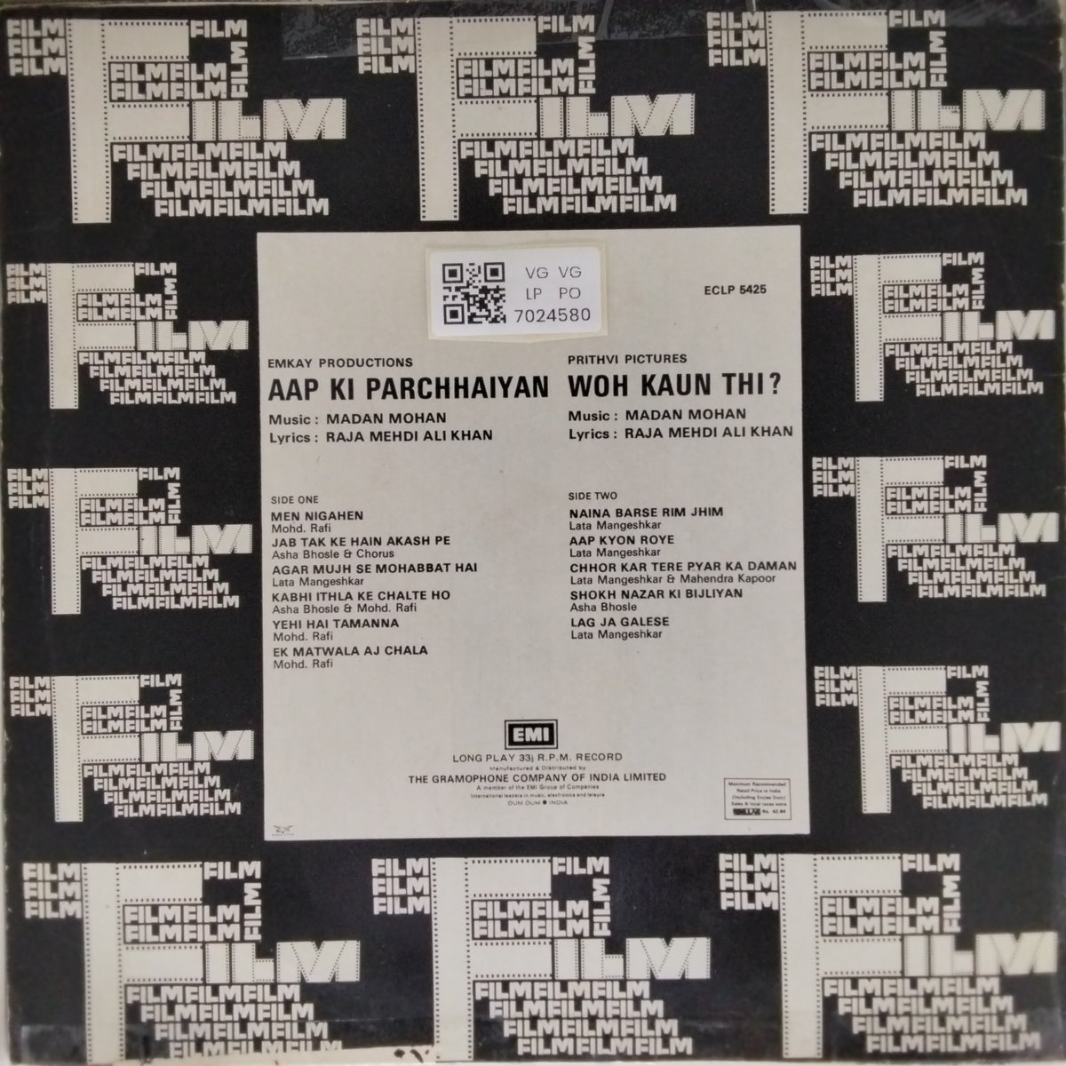 Madan Mohan - Aap Ki Parchhaiyan / Woh Kaun Thi? (Vinyl)