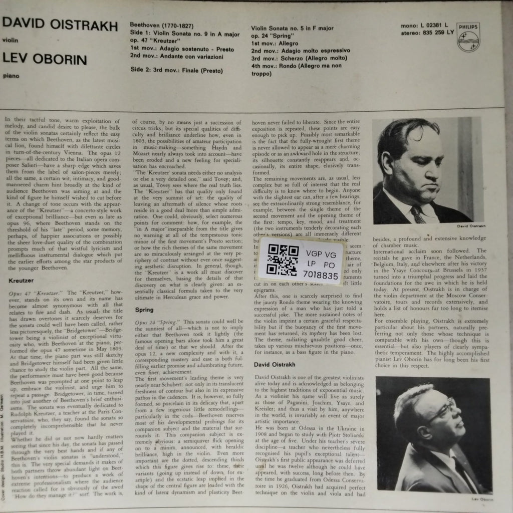 David Oistrach, Lew Oborin - Beethoven (Vinyl)
