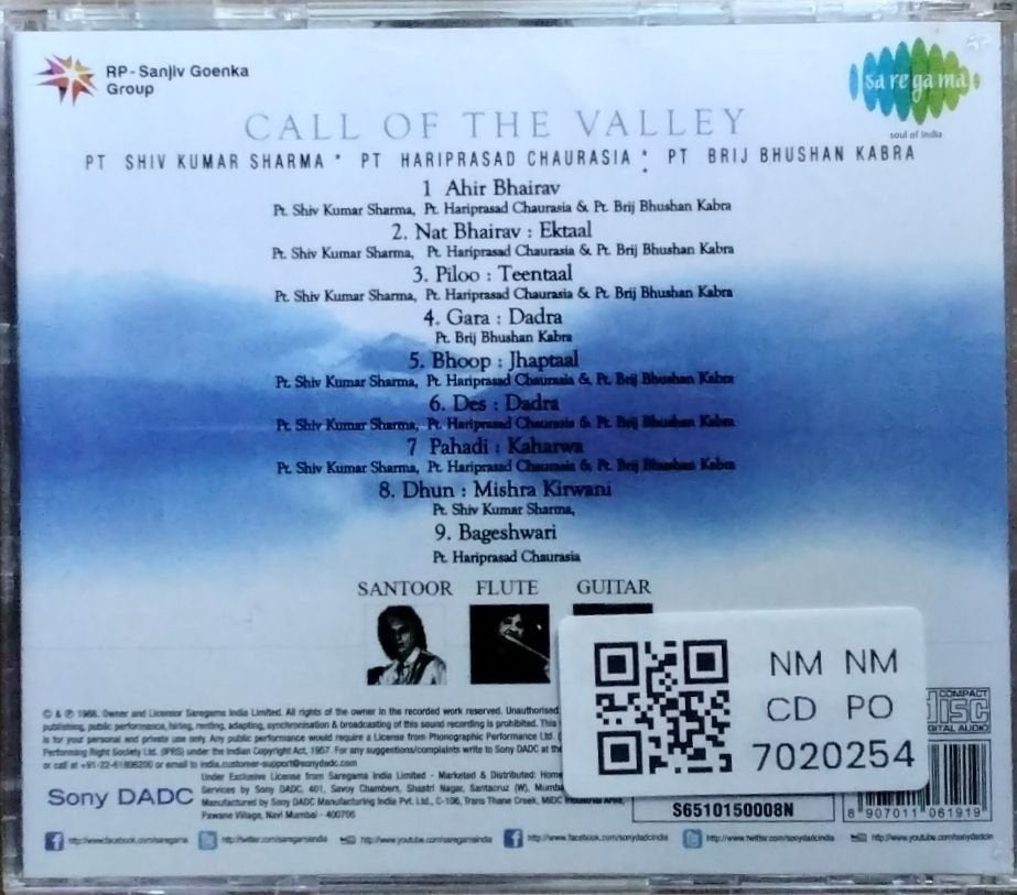 Pt Shiv Kumar Sharma, Pt Hariprasad Chaurasia, Pt Brij Bhushan Kabra - Call of the Valley (CD)