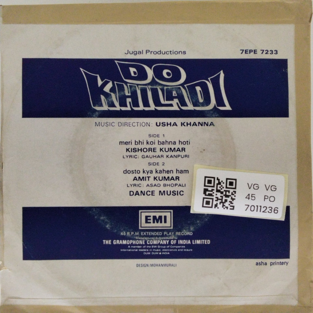 Usha Khanna - Do Khiladi (45-RPM)