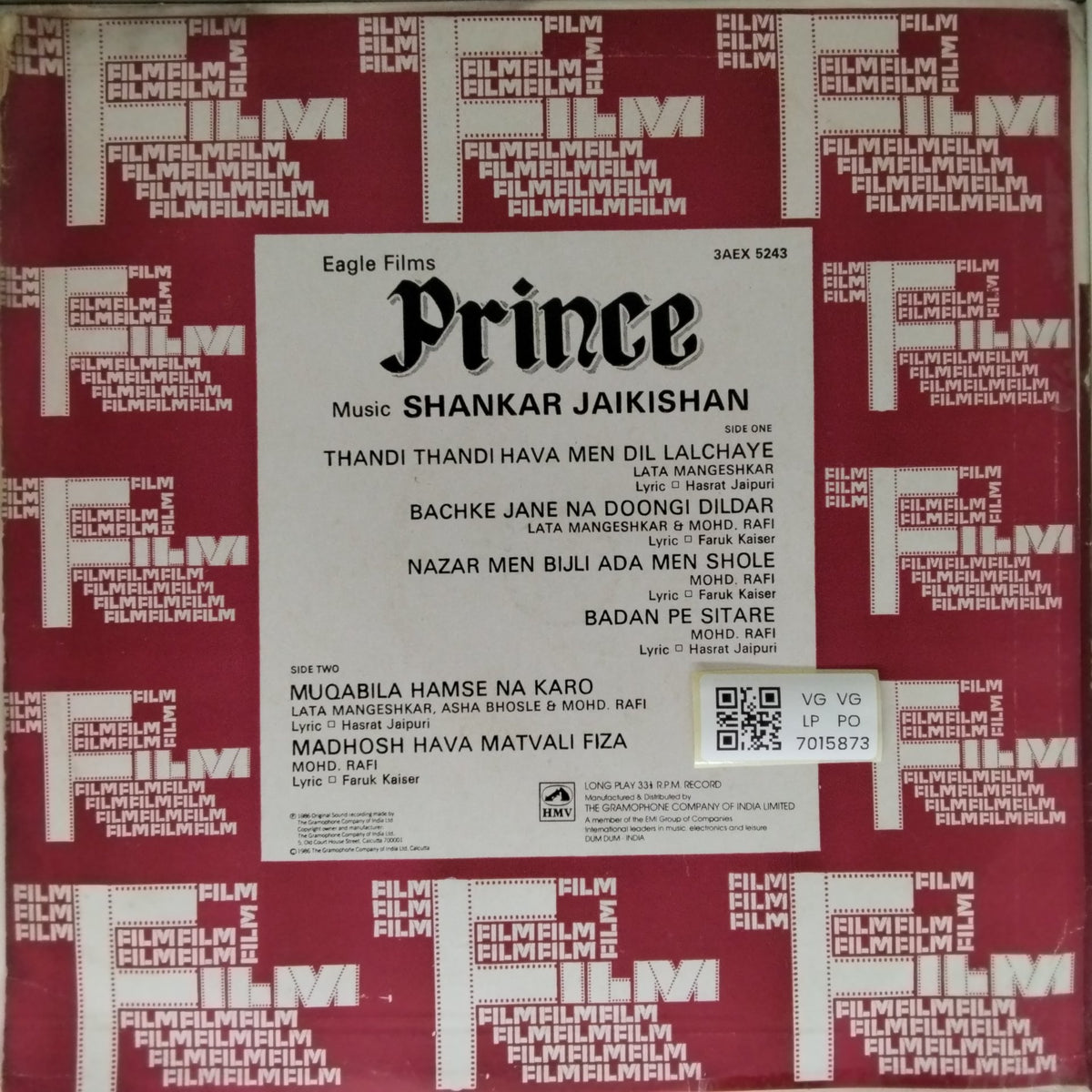 Shankar Jaikishan - Prince (Vinyl)