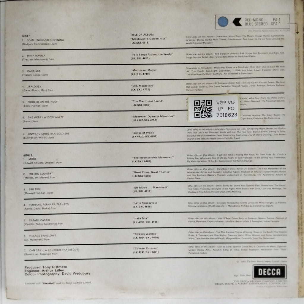 Mantovani - The World Of Mantovani (Vinyl)