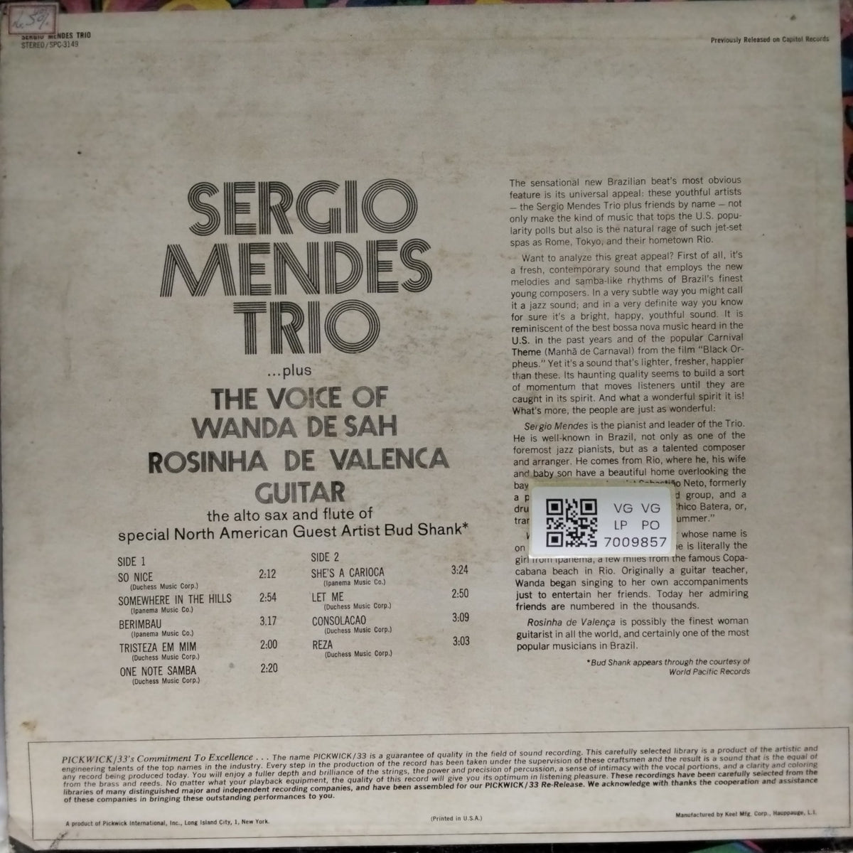Sergio Mendes Trio - So Nice (Vinyl)