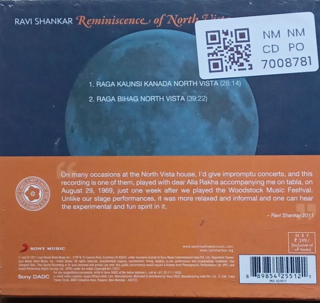 Ravi Shankar - Reminiscence of North Vista (CD)